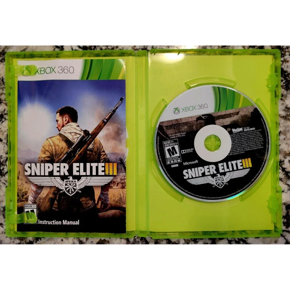 XBOX 360: SNIPER ELITE 3 Afrika Military War Shooter,TESTED &WORKING, FAST SHIP
